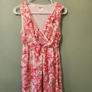 Motherhood Maternity Sleeveless Pink Floral Fancy Dress, Size S